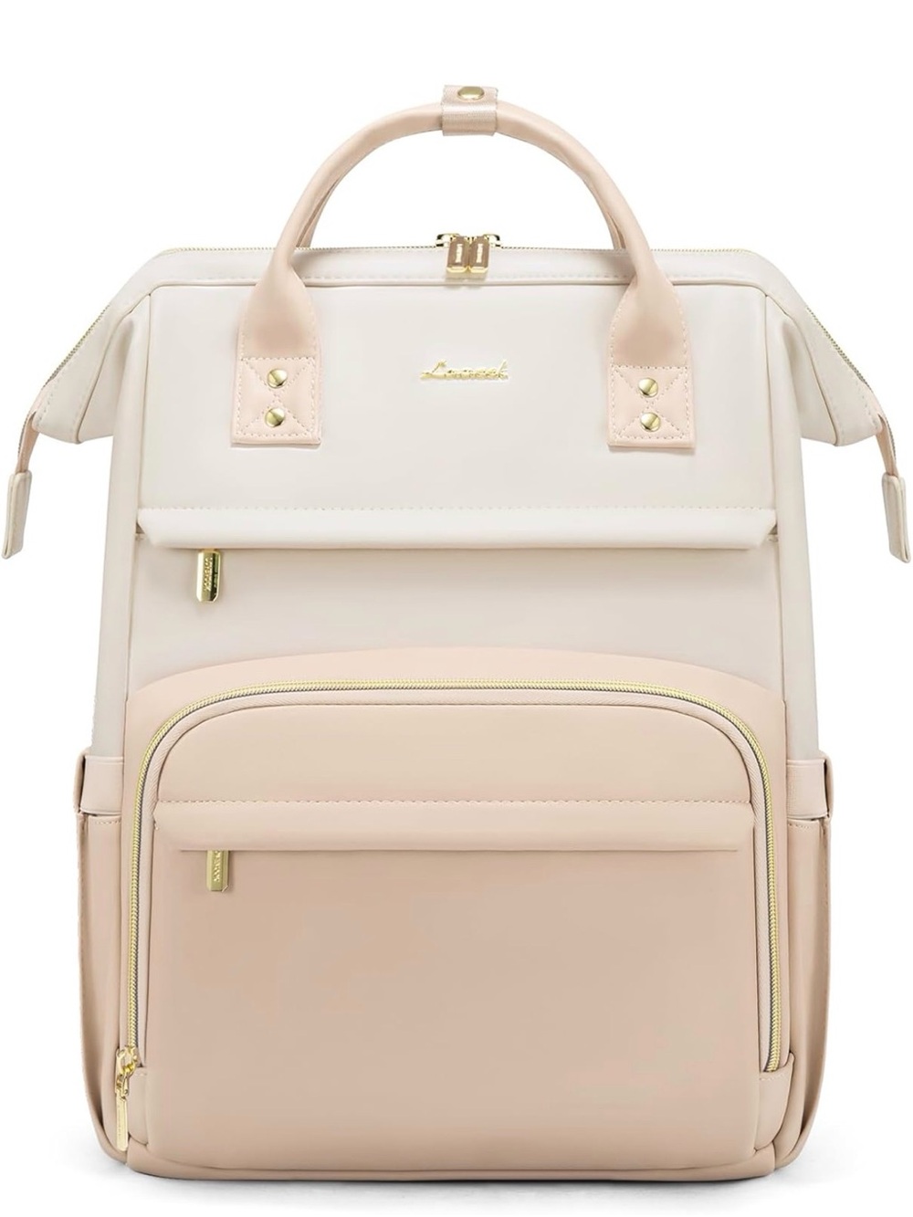 Women's Two-Tone Cream & Blush Backpack